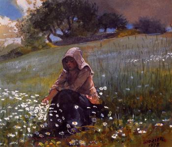 Winslow Homer : Girl and Daisies